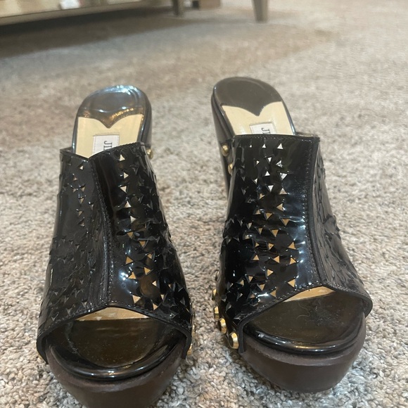 Jimmy Choo Black Patent leather peep toe Size 8 - Picture 5 of 10